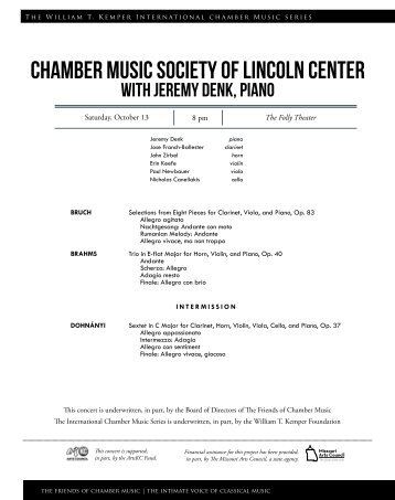 View Program Notes - The Friends of Chamber Music