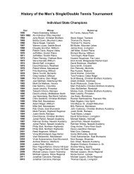 2012 Boys Tennis Singles/Doubles Championship History