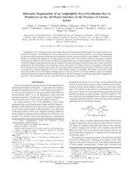 Molecular Organization of an Amphiphilic Styryl Pyridinium Dye in ...