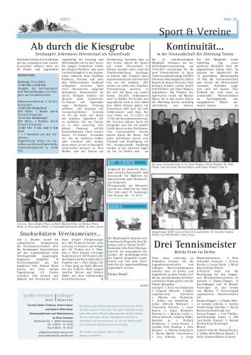 Sport u.Vereine - Dorfzeitung Seeshaupt