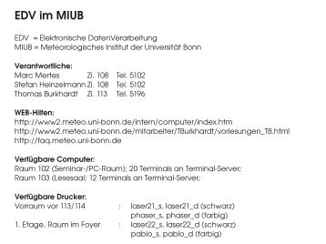 EDV im MIUB - Meteorological Institute Bonn - Universität Bonn