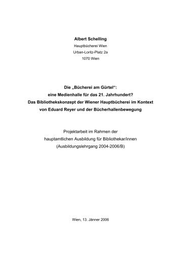 Albert Schelling Die - Index of - Büchereiverband Österreichs