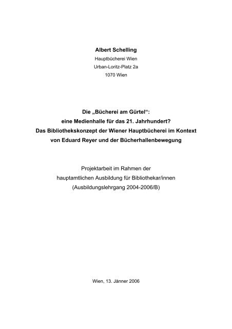 Albert Schelling Die - Index of - Büchereiverband Österreichs