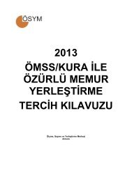 2013 ÖMSS/KURA İLE ÖZÜRLÜ MEMUR YERLEŞTİRME TERCİH KILAVUZU