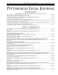 Pittsburgh Legal Journal Opinions - Allegheny County Bar Association