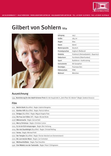 Gilbert von Sohlern Vita