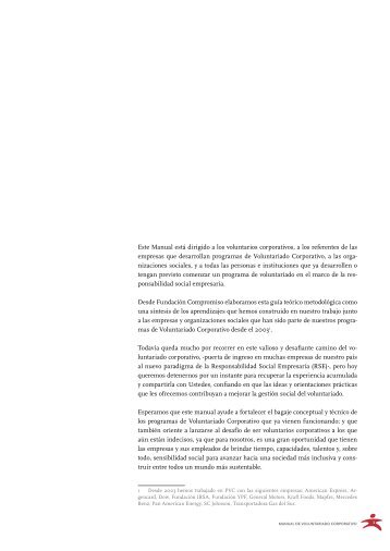 Este Manual está dirigido a los voluntarios corporativos, a los ...