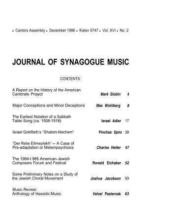 Volume 16, Number 2 - Cantors Assembly