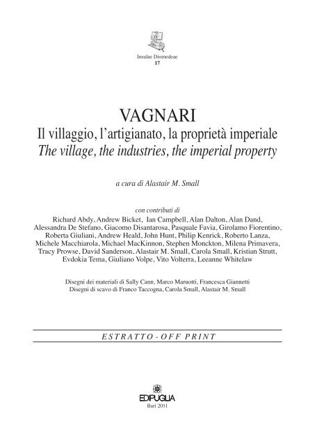 VAGNARI - Archeologia.unifg.it - Università degli Studi di Foggia