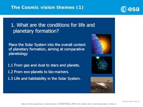 Optical technologies in ESA programmes - Congrex