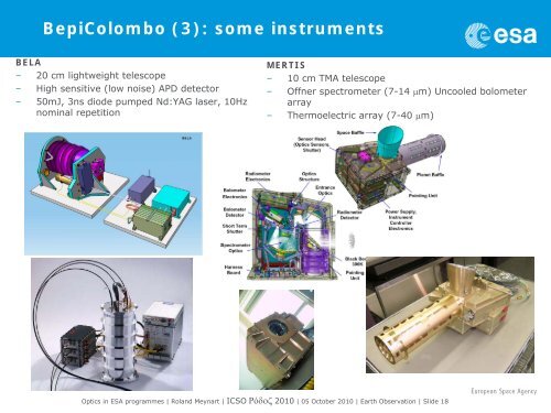 Optical technologies in ESA programmes - Congrex