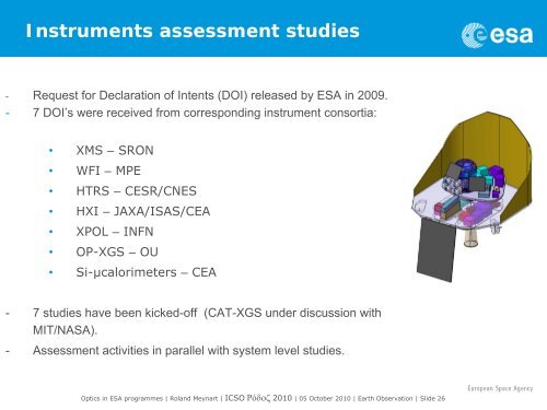 Optical technologies in ESA programmes - Congrex