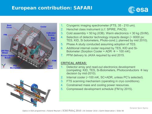 Optical technologies in ESA programmes - Congrex