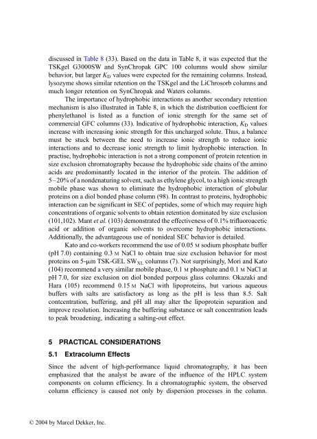 Handbook of Size Exclusion Chromatography and Related ...