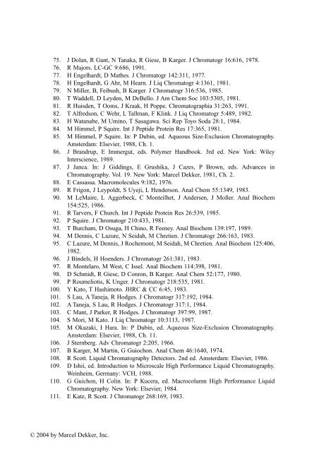 Handbook of Size Exclusion Chromatography and Related ...