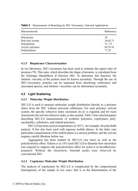 Handbook of Size Exclusion Chromatography and Related ...