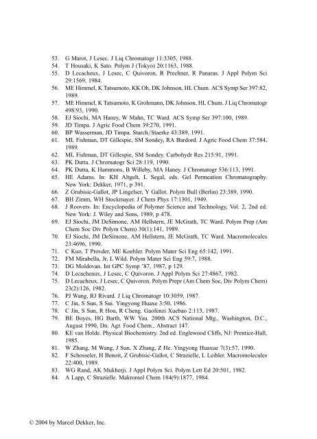 Handbook of Size Exclusion Chromatography and Related ...