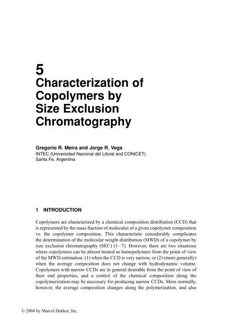 Handbook of Size Exclusion Chromatography and Related ...