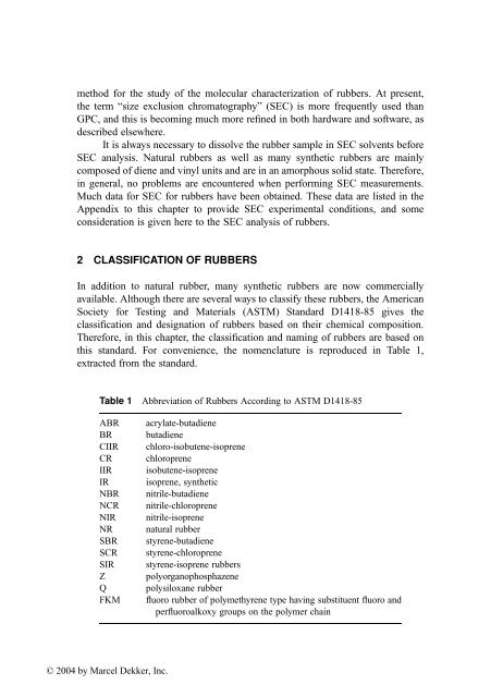 Handbook of Size Exclusion Chromatography and Related ...