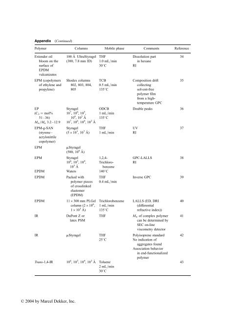 Handbook of Size Exclusion Chromatography and Related ...