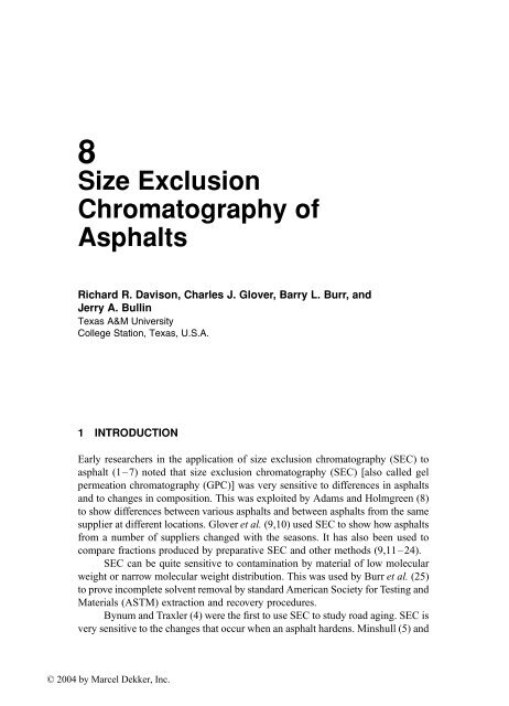 Handbook of Size Exclusion Chromatography and Related ...