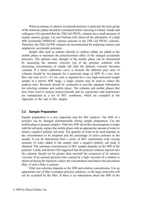 Handbook of Size Exclusion Chromatography and Related ...