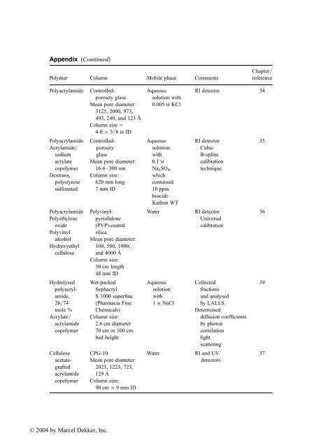 Handbook of Size Exclusion Chromatography and Related ...