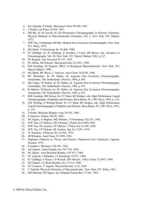 Handbook of Size Exclusion Chromatography and Related ...