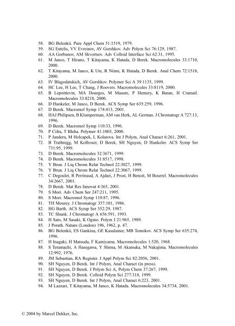 Handbook of Size Exclusion Chromatography and Related ...