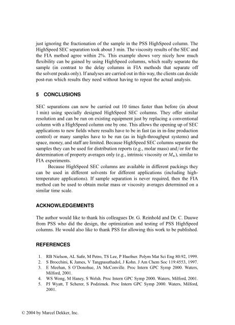 Handbook of Size Exclusion Chromatography and Related ...