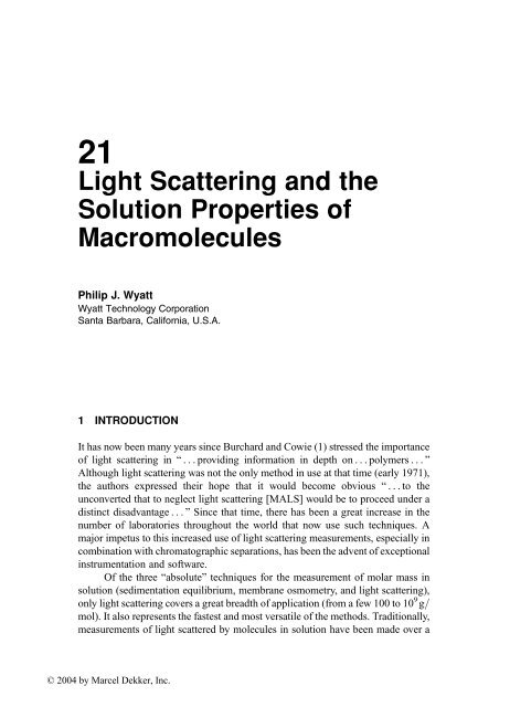 Handbook of Size Exclusion Chromatography and Related ...