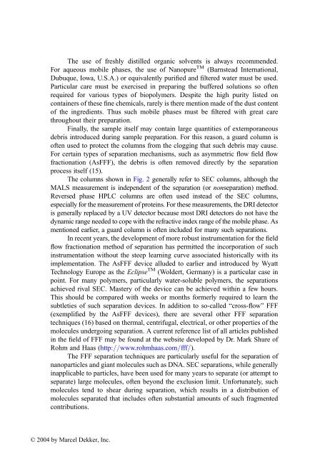 Handbook of Size Exclusion Chromatography and Related ...