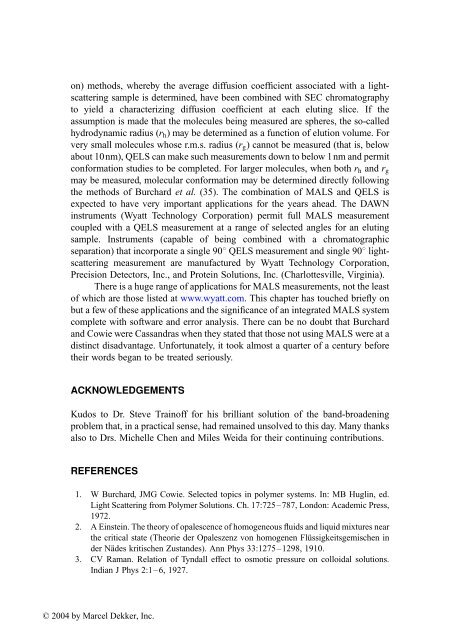 Handbook of Size Exclusion Chromatography and Related ...