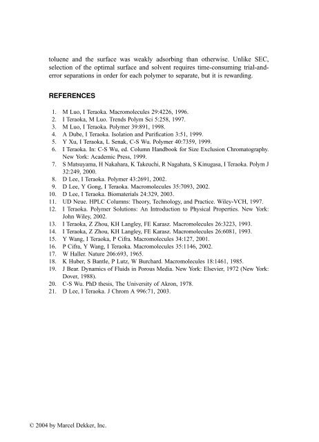 Handbook of Size Exclusion Chromatography and Related ...