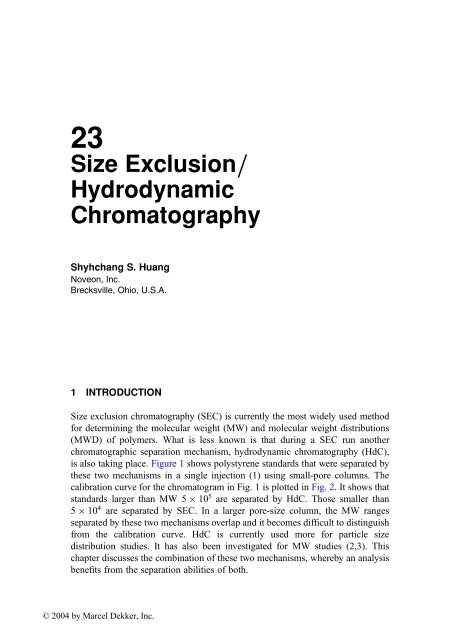 Handbook of Size Exclusion Chromatography and Related ...