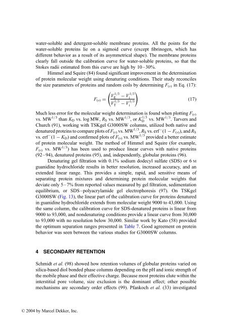 Handbook of Size Exclusion Chromatography and Related ...