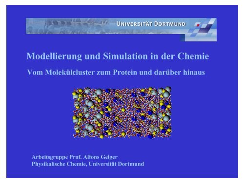 Modellierung und Simulation in der Chemie - DoMuS