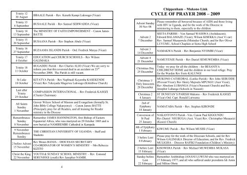 Mukono Intercessions List 2008-2009.pub - Diocese of Bristol