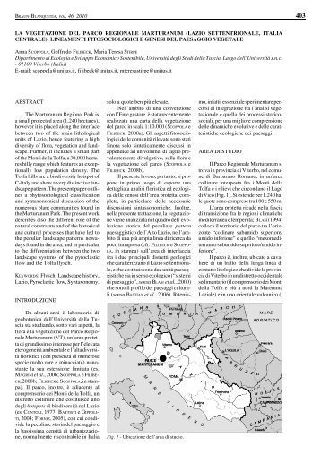 La vegetazione del Parco Regionale Marturanum (Lazio settentrionale