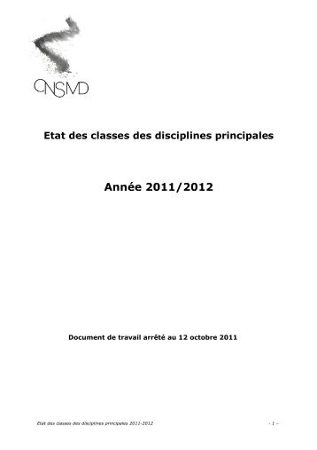 ETAT DES CLASSES 2011-2012