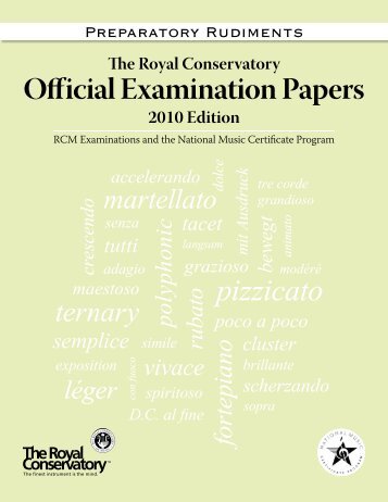 Preparatory Rudiments - RCM Examinations - The Royal ...