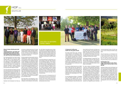 01.10. Hole-in-One Magazin Ausgabe September - Golfclub Hof eV