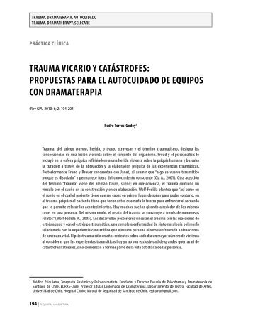 Trauma vicario y caTásTrofes - Gaceta de Psiquiatría Universitaria