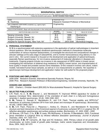 Personal statement for nih biosketch samples