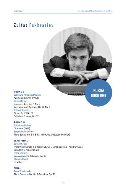 Audience Program - Edvard Grieg Piano Competition