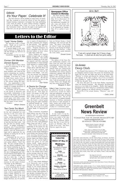 May 24 - Greenbelt News Review