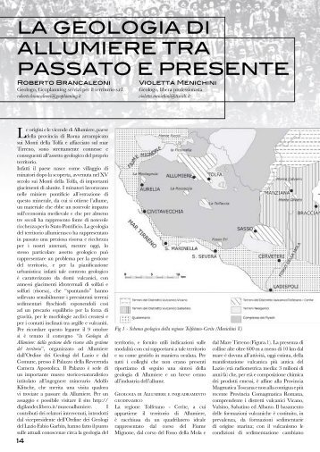 La geologia di Allumiere tra passato e presente - Geoplanning