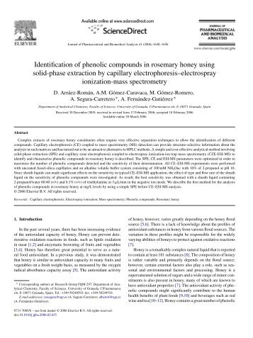 Identification of phenolic compounds in rosemary honey using solid ...