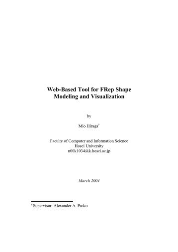 Web-Based Tool for FRep Shape Modeling and ... - HyperFun.org