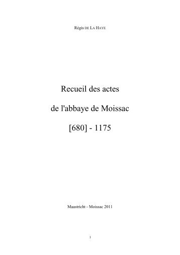 Cartulaire de l'abbaye de Moissac